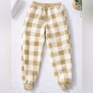 Cozy Checkered Fleece Joggers Size XS